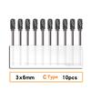 10PCS 3x6mm  Carbide Burrs Rotary Drill Grinder Carving Bit Double Cut Hand Tools Power Tool Accessories Household Supplies