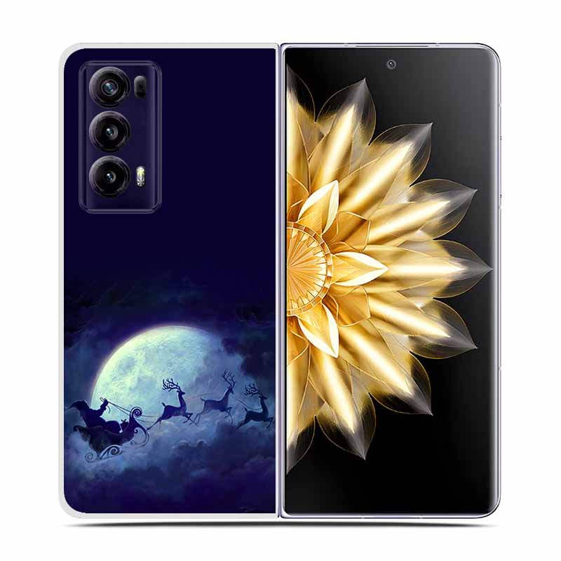 For Honor Magic V2 Case VER-AN1 Christmas Cute Clear Hard Plastic PC Back Cover For Huawei Honor Magic V2 5G Coques Cartoon Bags