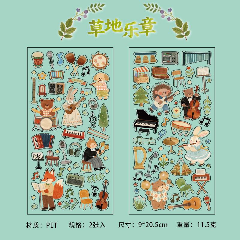 2 Pcs Kawaii Aesthetic Cartoon Stickers for Phone Camera Luggage Journal Scrapbooking Decoration Cute Stationery Decals