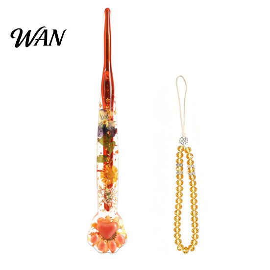 Smooth Surface Crochet Hook Floral Resin Hook, Dried Flower Clear Handle Metal Head with Beaded Wristlet for Arthritis Beginners
