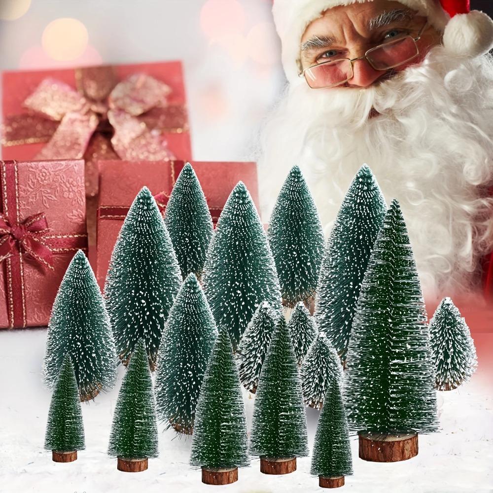 Mini LED Christmas Tree Sisal Silk Cedar Small Xmas Tree For Home Room Decor Gold Silver Blue Green White Mini Tree