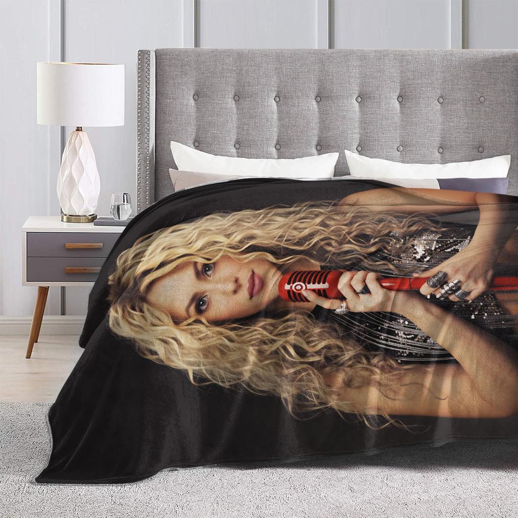 Shakira Blanket Singer Pop Soft Funny Plush Throw Blanket For Home Decor Travel Office Flannel Bedspread Bed Cover
