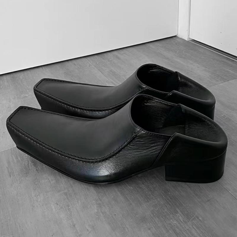 Мужские Женские Повседневные Туфли-лоферы на высоком каблуке с загнутым носком Обувь Мокасины Дышащие Слипоны Мужские Кожаные Туфли