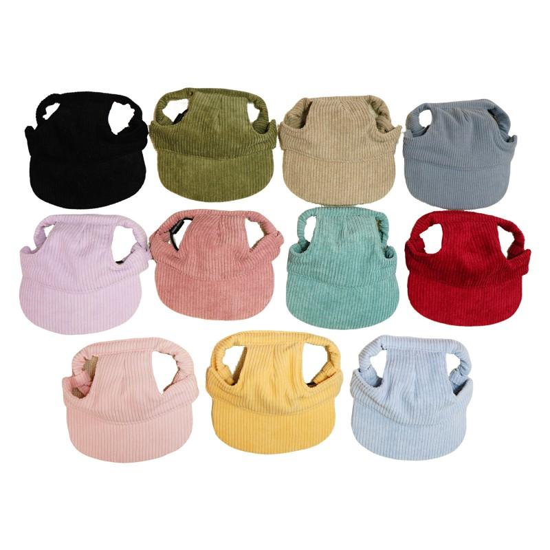 Pet Sun Hat Dogs - Corduroy Baseball Cap In Multiple Colors Adjustable Fit Small To Large Breeds