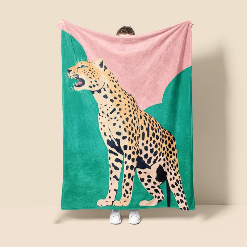 Scandinavian style abstract animal blanket 150cmx200cm facecloth warm bed blanket office nap blanket home decoration