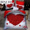 3D Rose Heart Bedding Set Nordic Duvet Cover 150x200 220x240 King Size Quilt Cover Modern Cat Wolf Print Pillowcase No Bed Sheet