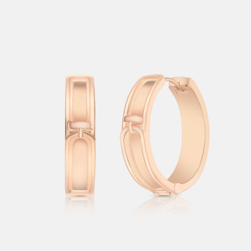 METROCITY JEWELRY Link Sterling Silver Rose Earrings A241SE0181RPQ