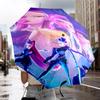K-pop Heroes In Action Automatic Folding Umbrella - 8-Rib Travel Umbrella with Auto Portable Case, Ideal Gift for Birthdays