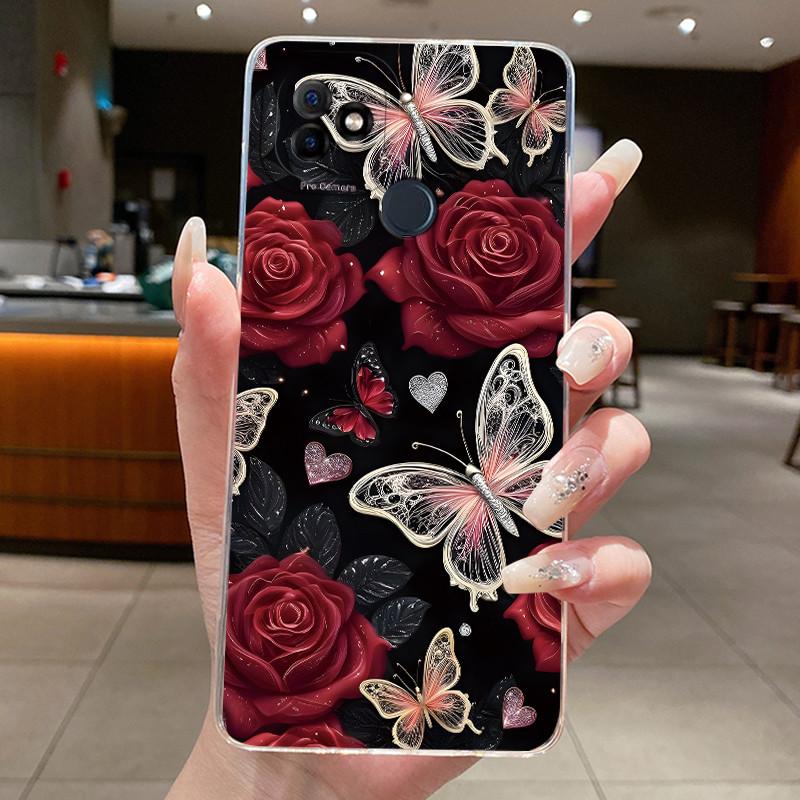 Для ITEL Vision1 Plus P36 Pro Чехол Прозрачный Роскошный Модный Бабочки Цветы Мягкий ТПУ Чехол Для ITEL Vision 1 Plus itelP36 Корпус