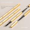 Маленький золотой карандаш для бровей с двойной головкой, треугольный натуральный трехмерный водонепроницаемый и устойчивый к поту карандаш для бровей, стойкий женский макияж