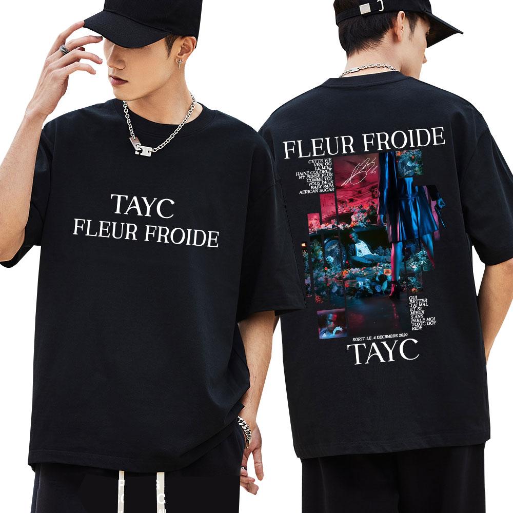 Rap Singer Tayc Fleur Froides Album Print 2025 Summer Mens Womens Casual Fashion Soft and Comfortable Pure Cotton Tshirt