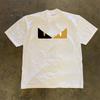 2024 Хлопковая футболка с коротким рукавом и маленькими глазами для мужчин и женщин, летняя, стройнящая, американский дизайн High Street, эмоциональный топ для влюбленных