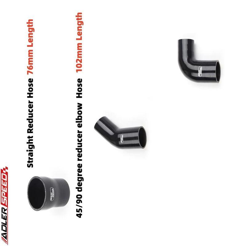 2.5" To 2'' (63.5mm-51mm)ID Straight/45 Degree/90 Degree Reducer Silicone Hose Black Turbo/Intake Coupler Pipe