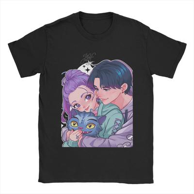 2025 Руджину Фанарт Кпоп Охотники на Демонов Футболка Летние Хлопковые Футболки для Женщин Харадзюку Повседневная Футболка Топы с Коротким Рукавом Футболка