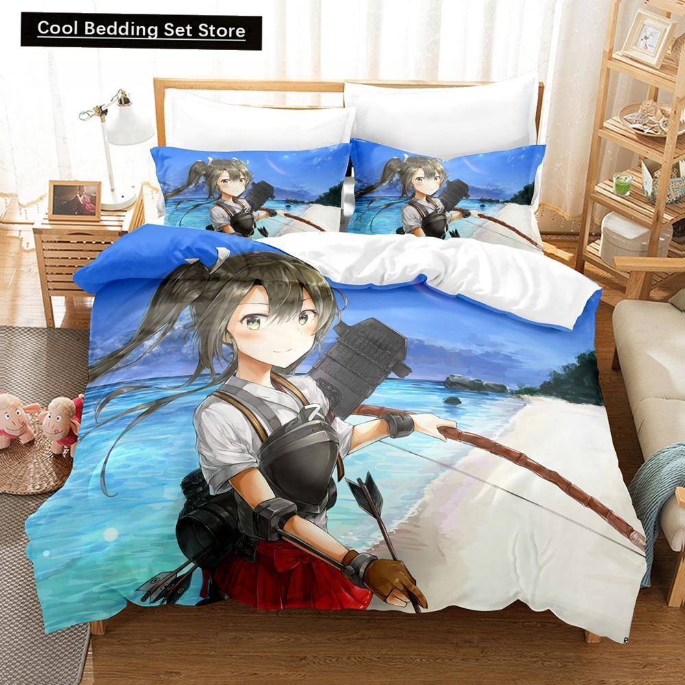 Новое 3D Kawaii Аниме Zuikaku (Канколле) Комплект постельного белья односпальный двуспальный двуспальный двуспальный комплект для взрослых и детей спальня пододеяльник наборы