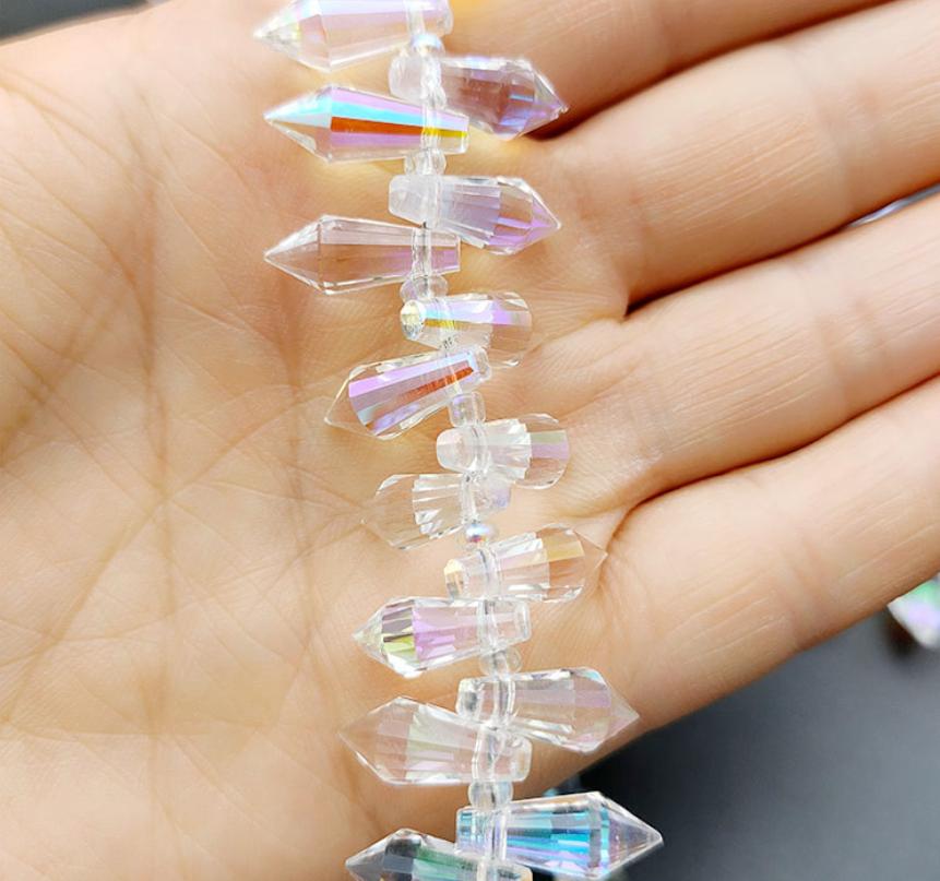 Chandelier Crystal Icicle Prisms Replacement Suncatcher Drops Pendant Lamp Candle Holder Bead Curtain DIY Parts Decor