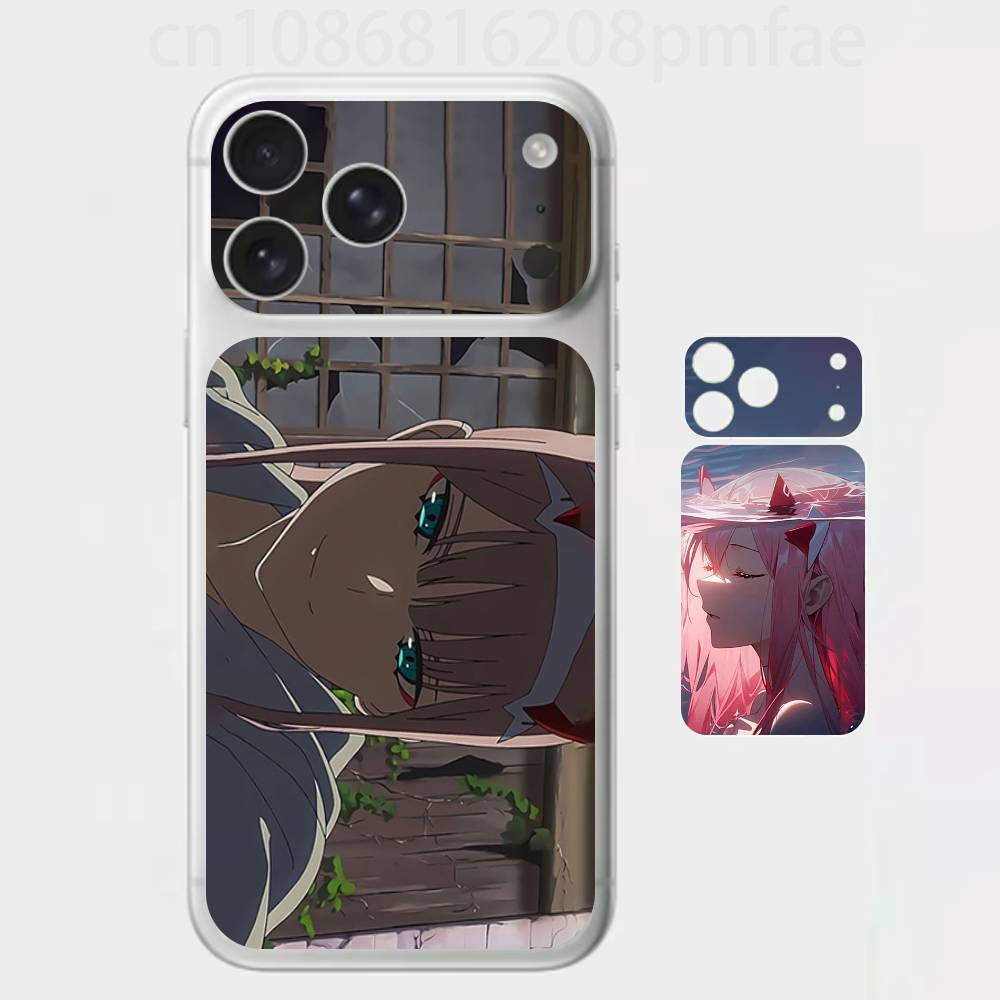 Милая Дарлинг Девочка Ноль Два Премиальная Наклейка-Обертка для iPhone 17 Pro/Max, Защитная Наклейка на Заднюю Панель и Рамку Камеры (Не чехол)