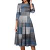 Women's Casual And Fashionable 3/4 Sleeve Pocket With Back Zipper Dress