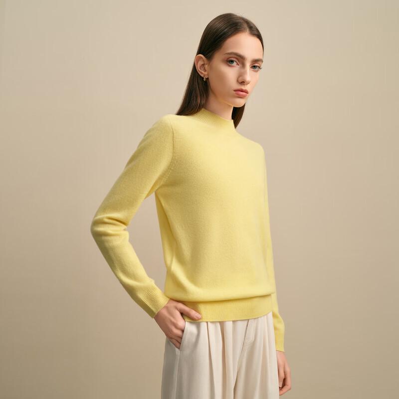 Elva' Island Women's Semi-High Collar Wool Knit Sweater