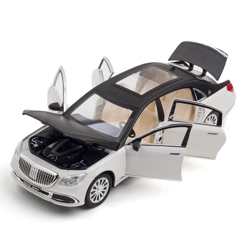 1:24 Mercedes-Benz Maybach GLS600 литая модель игрушечного автомобиля имитация звука и света Blue-ray музыкальная игрушечная модель автомобиля подарок для мальчика