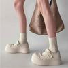 Summer Mary Jane Women's Shoes Platform Heightening Small White Shoes Breathable Hollow Shoes with Skirts Versatile Casual Lazy Shoes