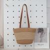 Summer Seaside Vacation Straw Bag Women's Bag Woven Bag New Striped Commuter Shoulder Tote Bag Large Capacity
