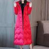 Women's Extra Long Retro Coat with Frog Button - New Version In White Duck Down, Chinese Ethnic Style