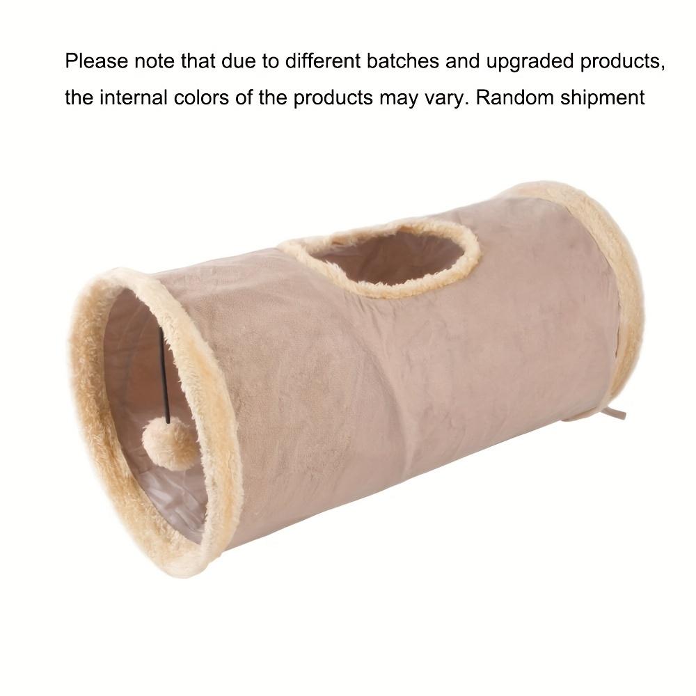 Игрушка-тоннель для кошек, плюшевые игрушки из оленьей кожи, игровые трубки с 2 отверстиями и шариками, складные забавные игрушки для домашних животных для кошек, щенков, хорьков, кроликов, игровые игры