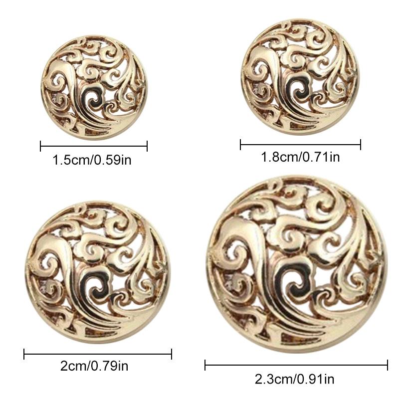 10 шт. пряжка костюм облачные кнопки модные металлические кнопки золотой цинковый сплав швейные аксессуары кнопки выдалбливают пальто