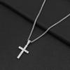 Men's Modern Stainless Steel Twisted Chain with Copper Diamond Cross Pendant Necklace - Hip Hop Cold Style Accessory
