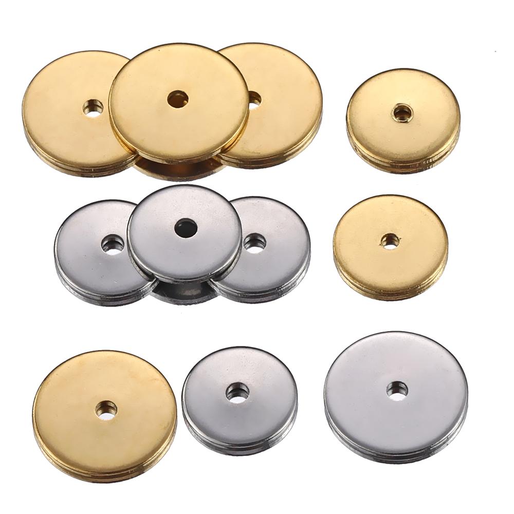 40pcs 20pcs Stainless Steel Flat Round Spacers Loose Beads for Necklace Bracelet Earrings Jewelry Making DIY Pendants Charms