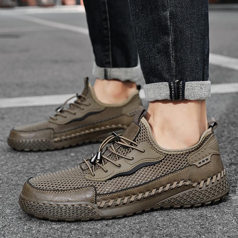 Модные Легкие Мужские Кроссовки для Походов на Открытом Воздухе Нескользящие Мужские Кроссовки Универсальные Сетчатые Балетки Обувь для Трекинга Дышащая Мужская Повседневная Обувь