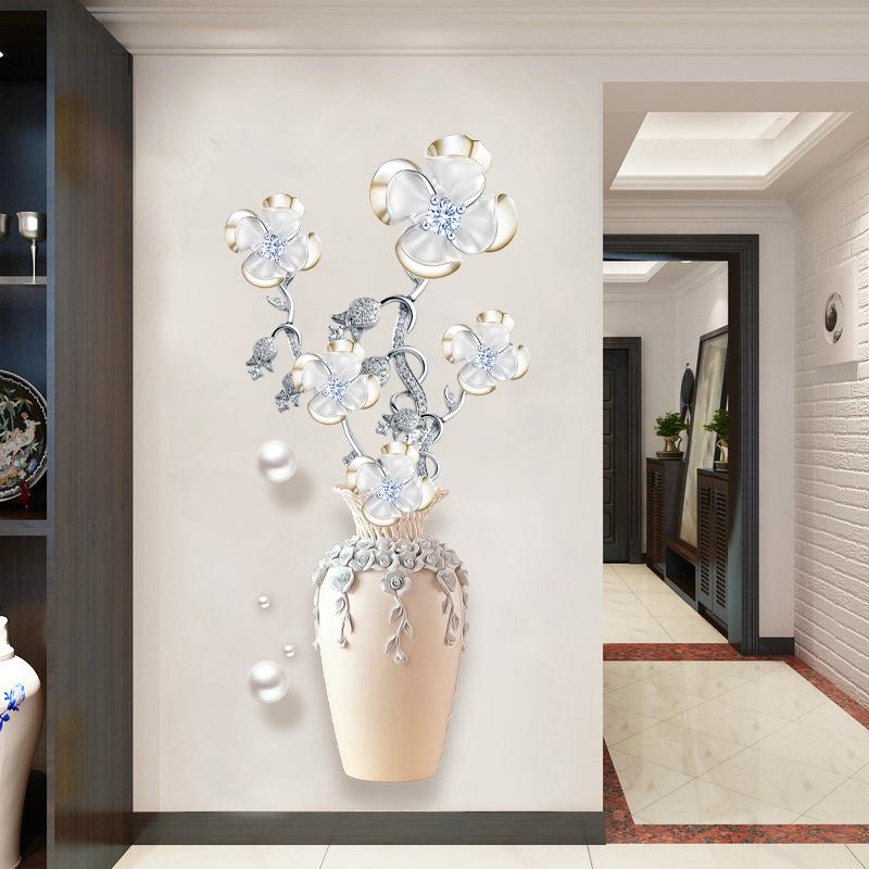Elegant And Pure Four Flowers Wall Stickers Aesthetic Home Decoration Removable Wallpaper Living Room Modern Art Mural