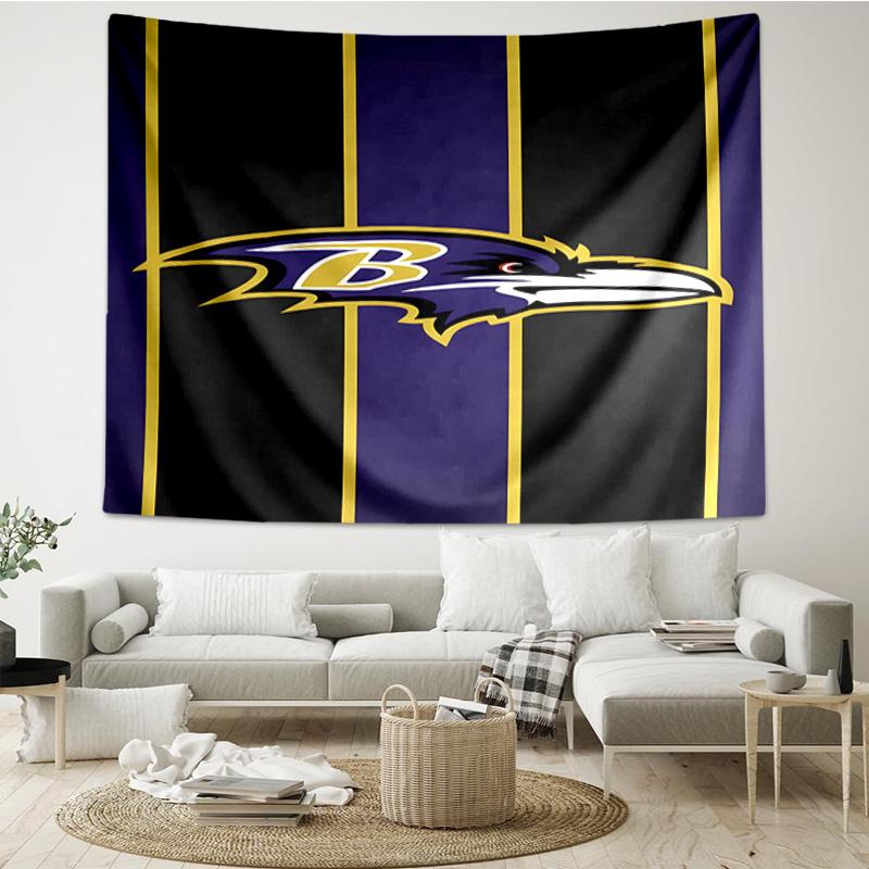 football Ravens Logo Quick-Dry Tapestry Hanging for Bedroom,Livingroom, Playroom,Decor Art Room Wall Tapestry Holiday and Birthday Gifts