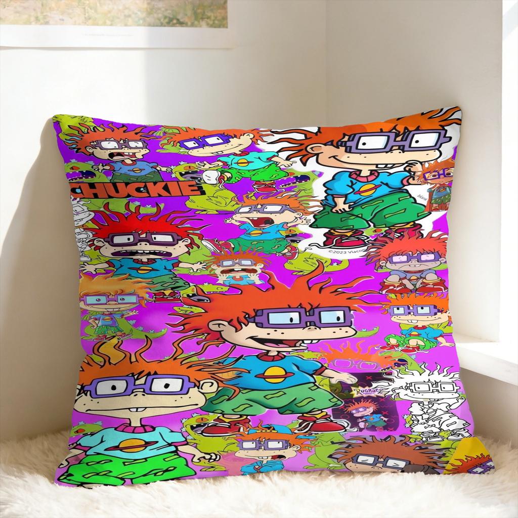 R-Rugrats Angelica Pickles Cartoon Design Pillow Case Print Pillow Cover Vintage Cushion Cover For Chair Sofa Home Decor