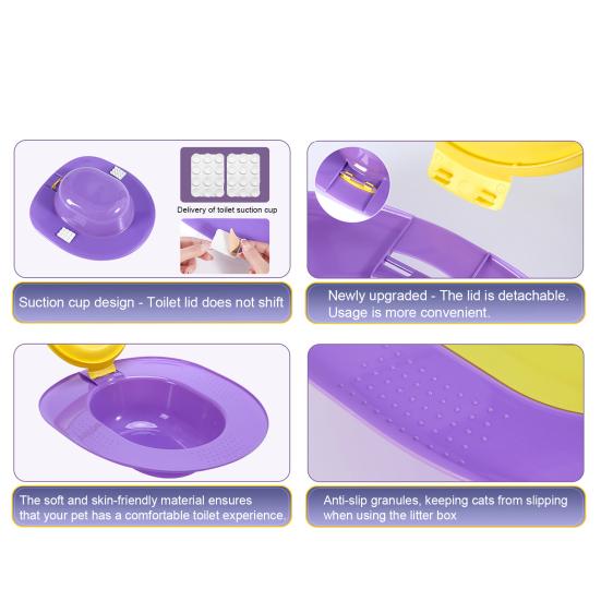 Набор для приучения кошек к туалету, многоразовый лоток для мусора, контроль запаха, писсуар, сиденье-горшок, вставка для сиденья унитаза для кошек, подходит для стандартных унитазов