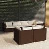 Day and Night - Day and Night 7-piece Garden Furniture Set and Brown Synthetic Rattan Cushions