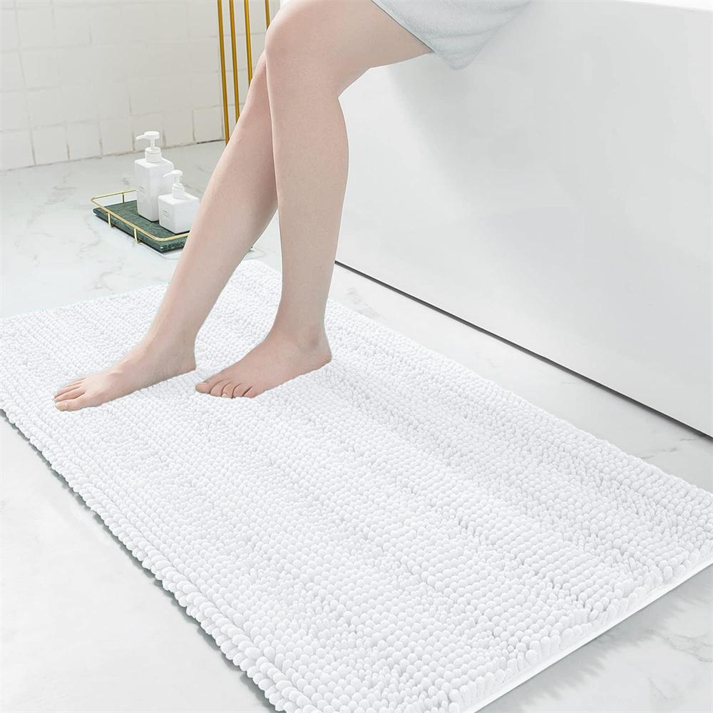 Olanly Super Absorbent Bathroom Rug Luxury Chenille Bath Mat Plush Non-slip Shower Mat Bathroom Carpet Welcome Deal Floor Mats