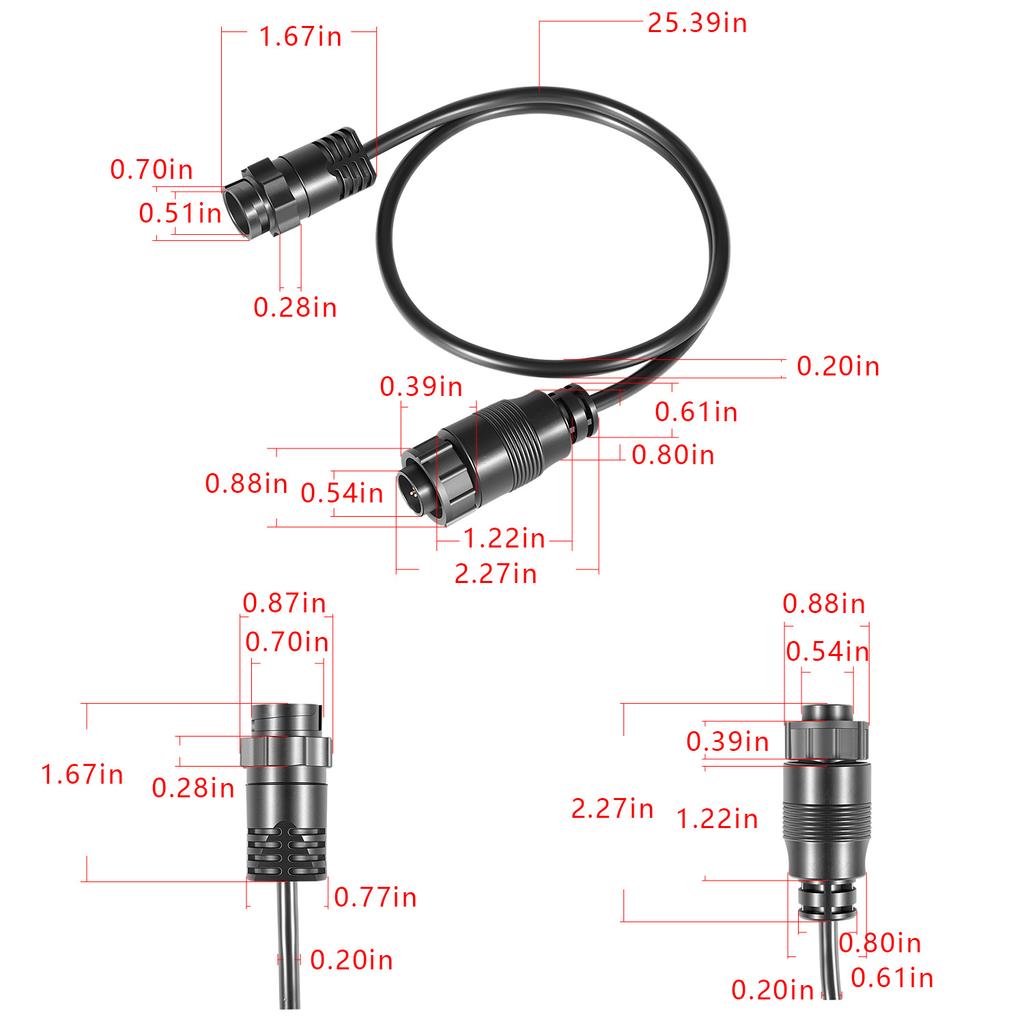000-13313-001 7-Pin Blue to 9-Pin Transducer Adapter Cable for Lowrance HDS Gen3, Elite-Ti Series, NSS Evo2, GO XSE Series
