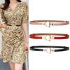 Slim Belt Women's Adjustable Leather Decorative Belt Versatile Dress Belt Women's Small Belt