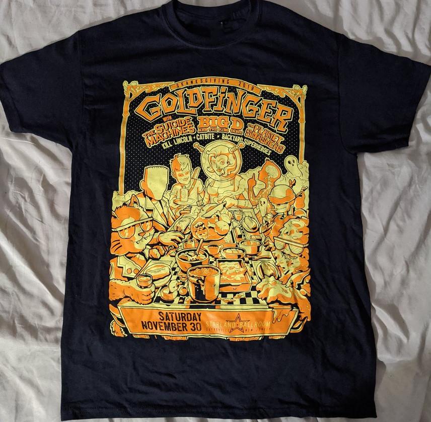 Футболка мероприятия Goldfinger Skanksgiving 2019 Черная Размер от S до 4XL Унисекс