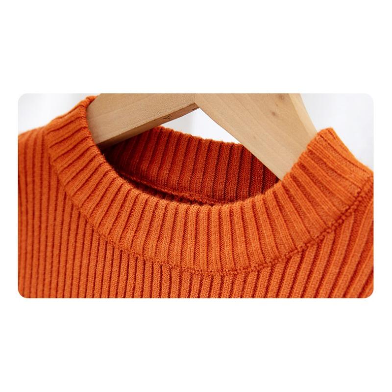 Детский свитер для младенцев, осенне-зимний новый повседневный универсальный трикотаж с круглым вырезом для мальчиков и девочек-подростков, розово-синие пуловеры для детей