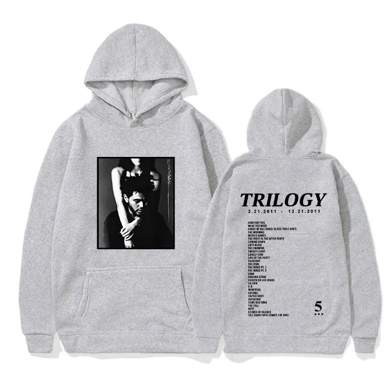 Large hooded sweatshirt with men's The Weeknd Trilogy music album print  hip-hop trend sweater  sweatshirt  unisex casual wear