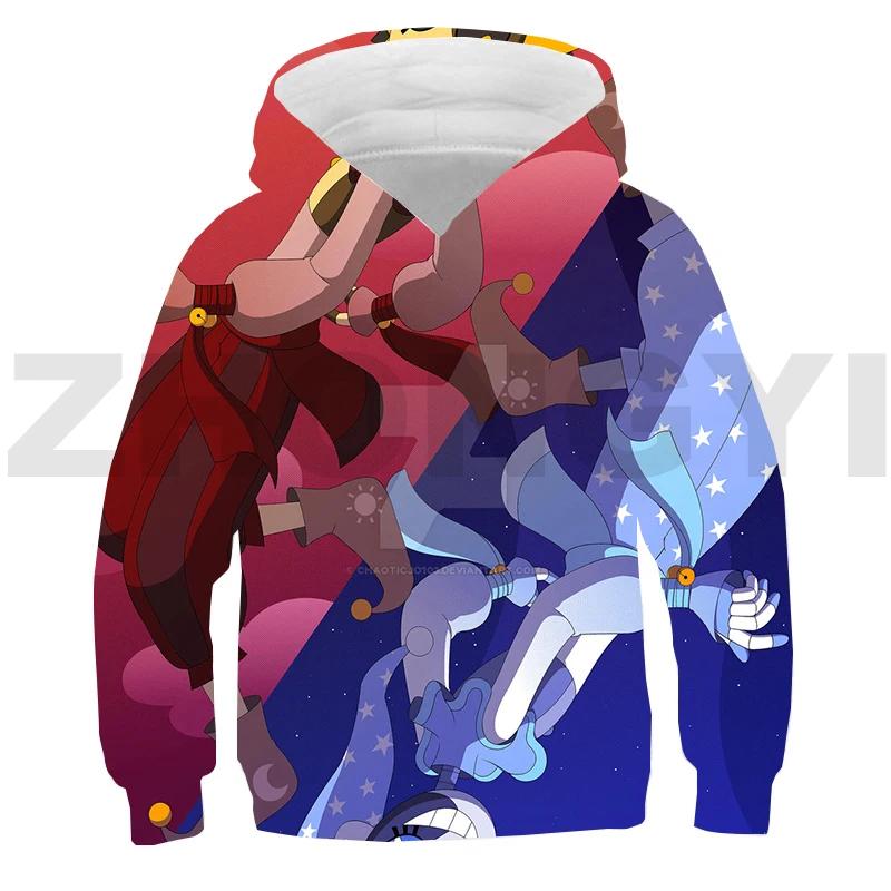 3D-печатная игра Fnaf Sundrop Moondrop аниме-толстовка с капюшоном для детей, уличная одежда для малышей, с длинным рукавом, свободные свитера для мальчиков, одежда