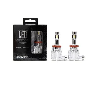 Светодиодная лампа головного света/противотуманная лампа BELLOF Ray 6500 Кельвинов Белый и “Precious X” HB3/HB4/H8/H9/H11/H16 [DBA1906]