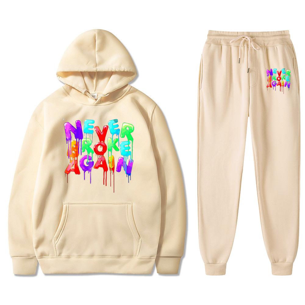 Толстовка с капюшоном Youngboy Never Broke Again, комплект из 2 предметов, спортивный костюм, модный хип-хоп костюм, спортивные штаны для мужчин и женщин, толстовки с капюшоном, спортивные штаны