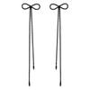 Black Bowknot Pendant Earrings Rhinestone Statement Drop Earrings Long Tassel Earrings  Proms