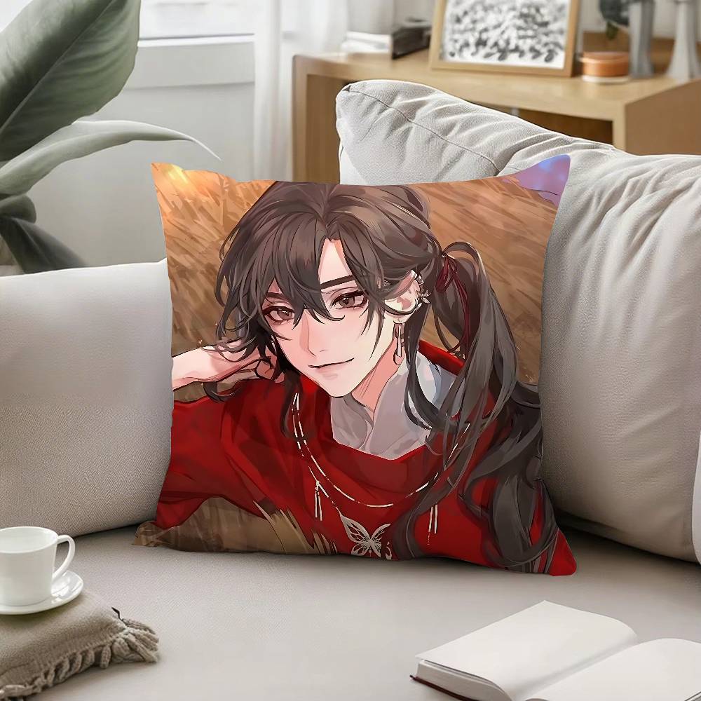 Anime Heaven Officials Blessing Pillow Case Pattern Printed Pillowcase For Living Room Sofa Cushion Cover Bedroom Decor