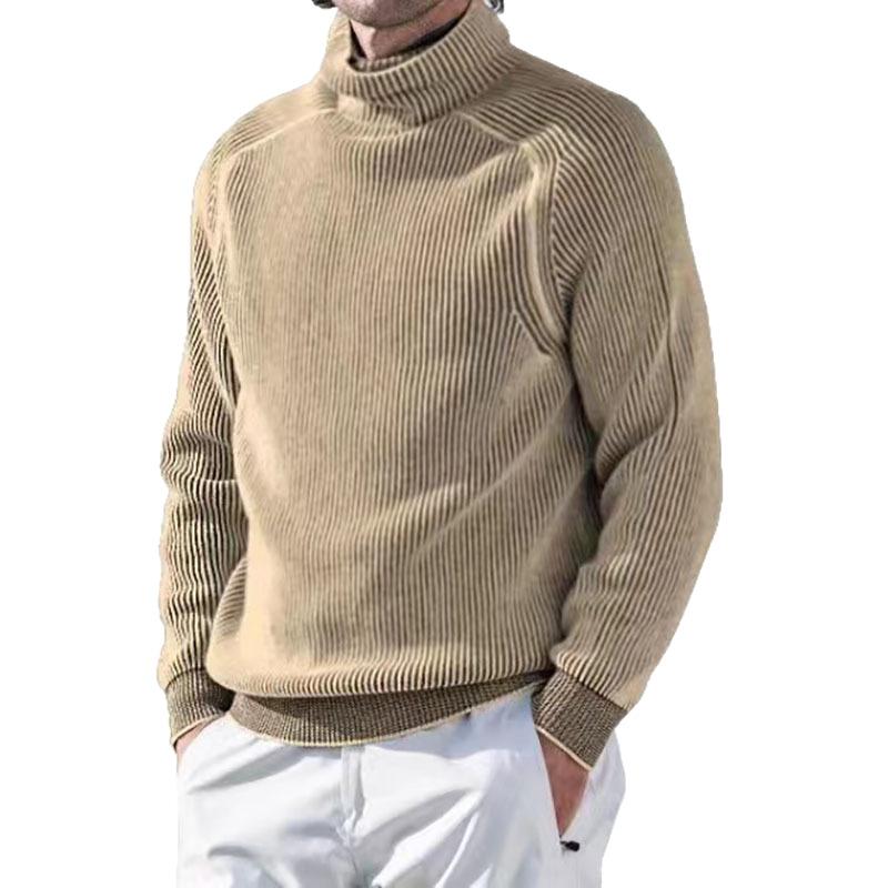 Men S Plus Size High Neck Long Sleeve Knit Top Warm Base Layer
