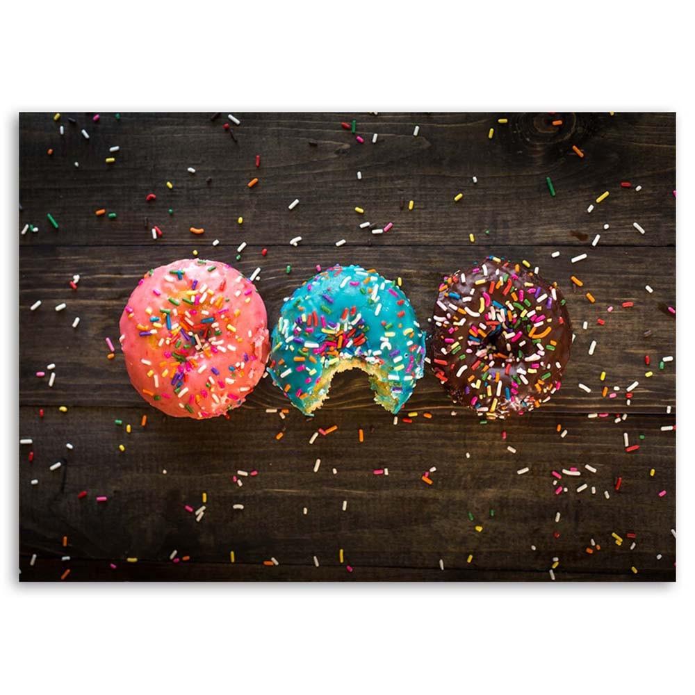 Canvas print, Coloured donats